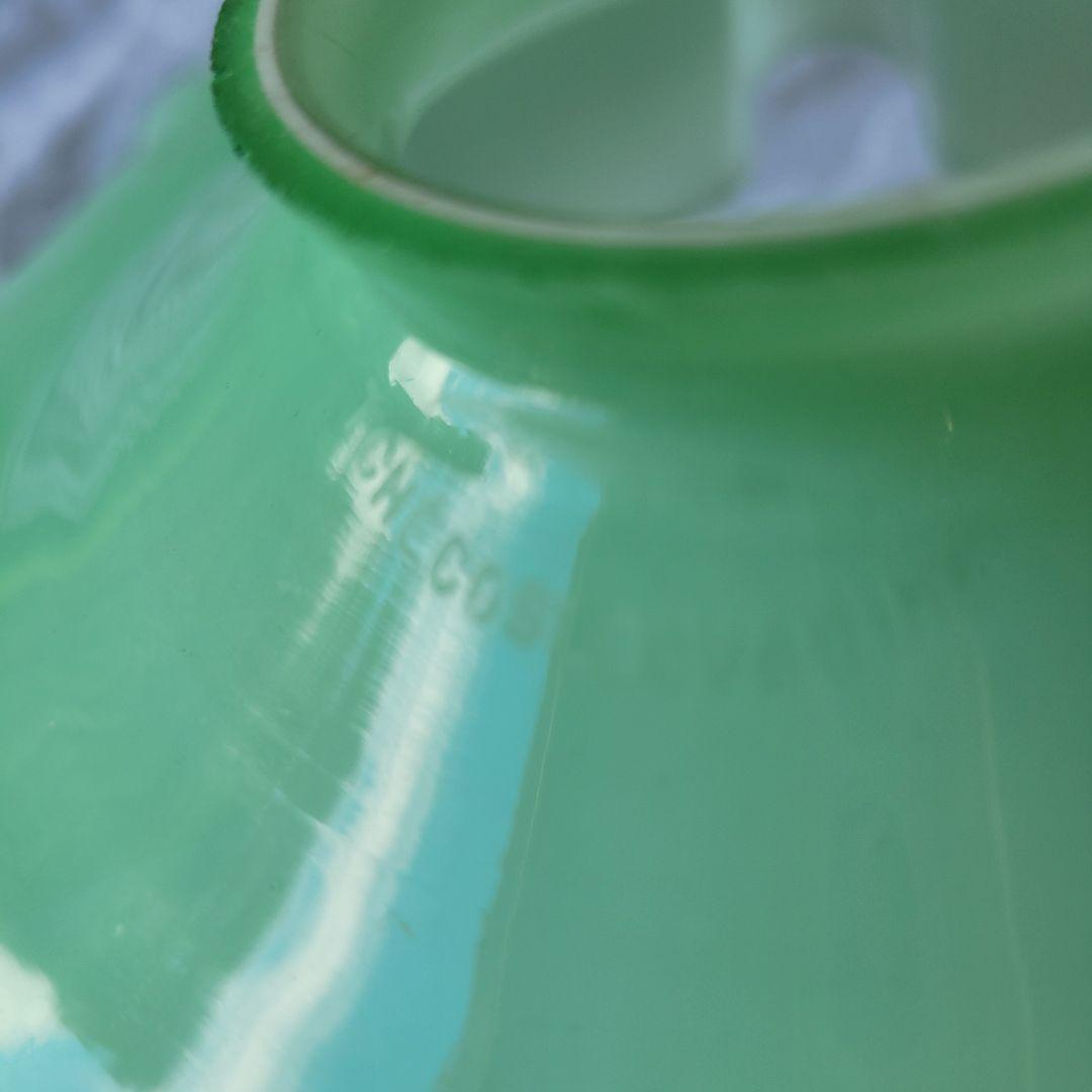 フランス　アンティーク　シェード　ミルクガラス　メロン色