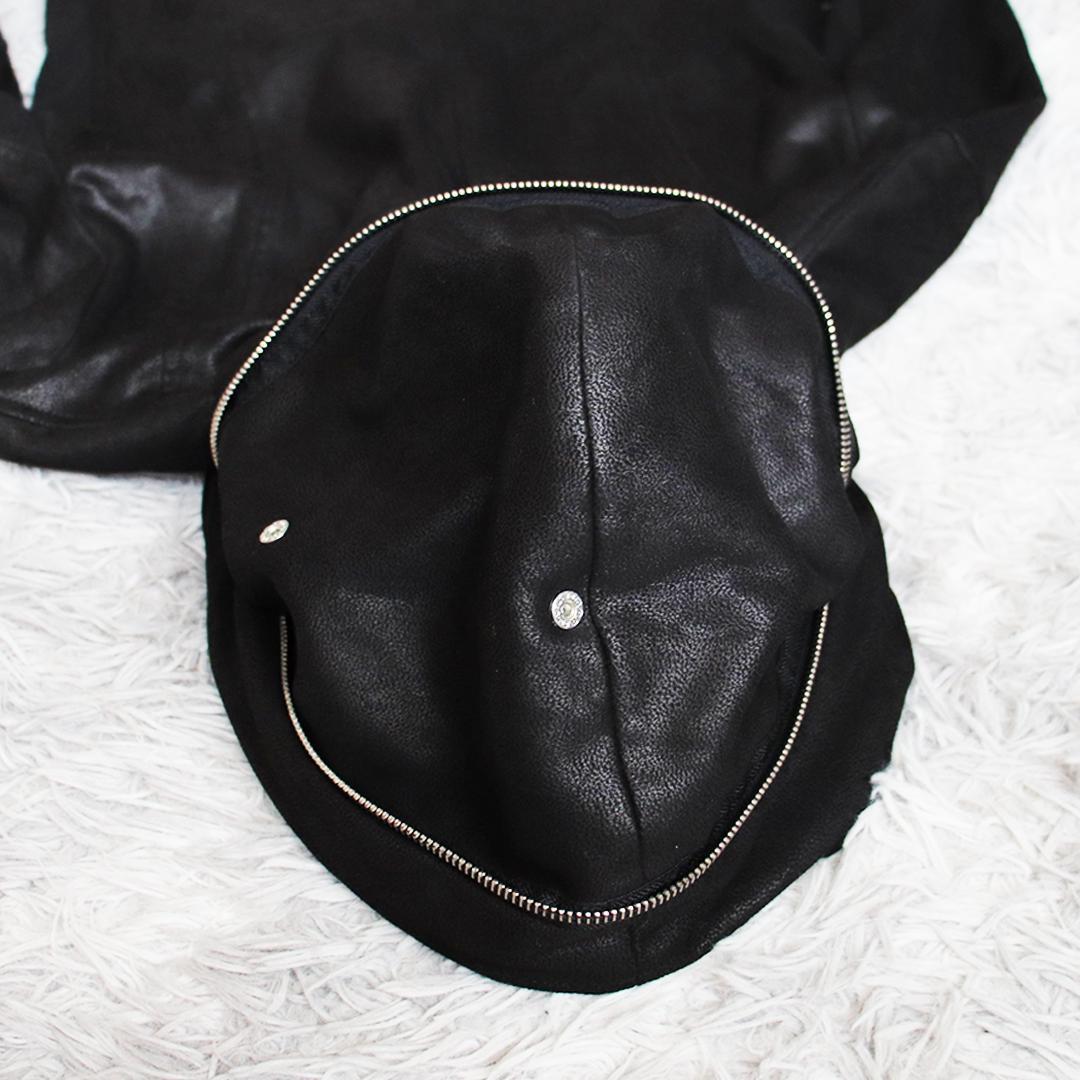 Y2K✨ジョニーウルフ フェイクレザーライダースパーカー ダブルジップ 切り替え