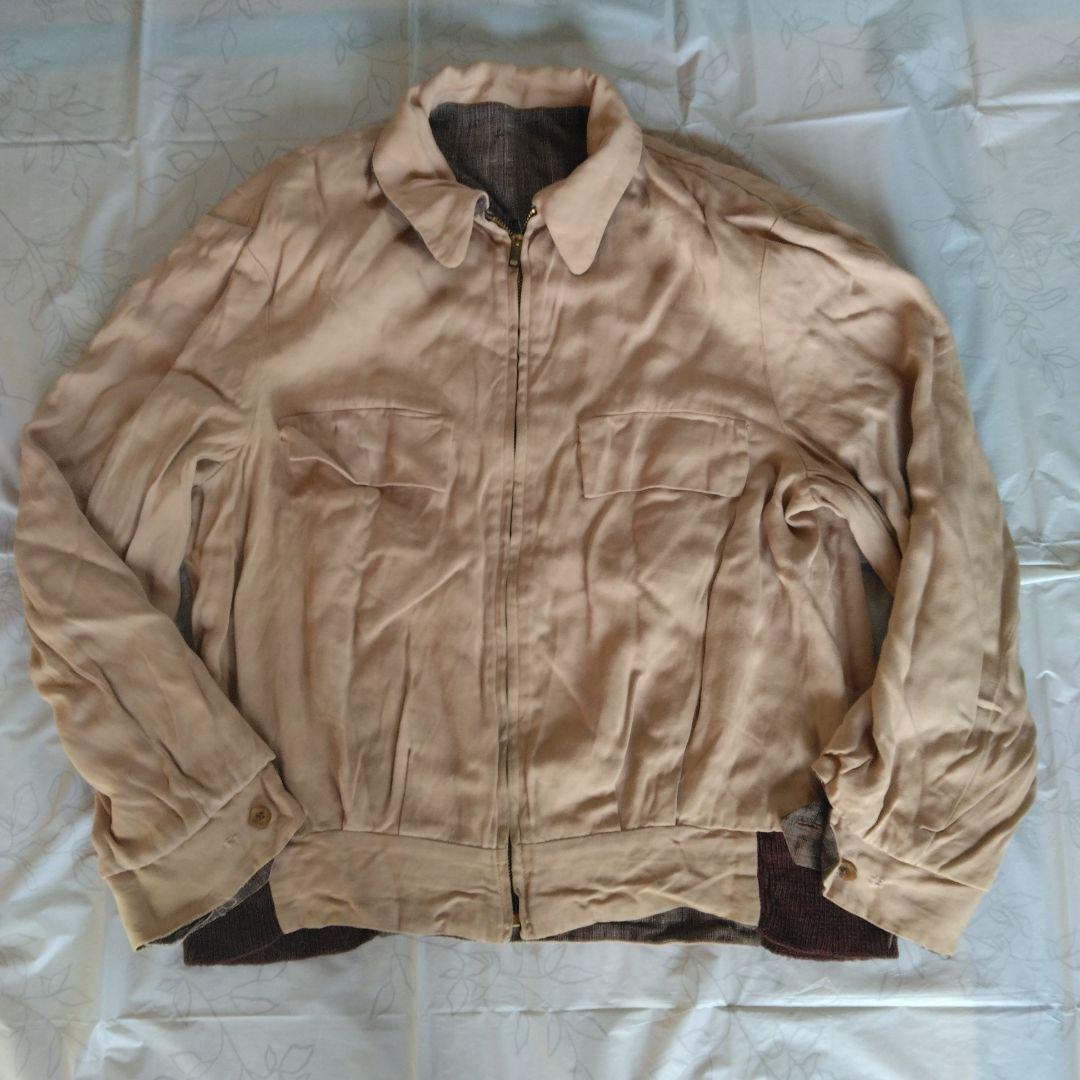 あ*様 50s～vintage ギャバジン・ギャバジャン　ネップ柄ロカビリーリバ