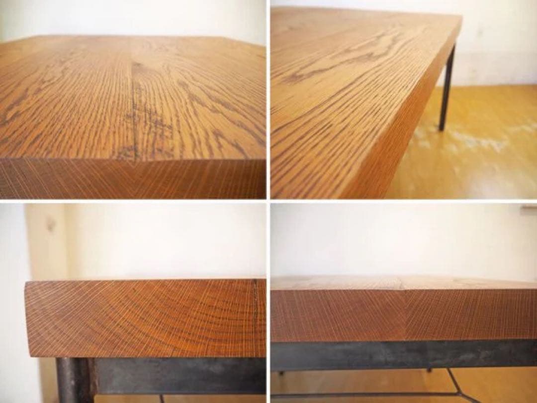 かしわもちはんTRUCKfurnitureオークアイアンレッグローテーブル