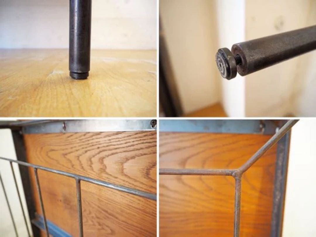 かしわもちはんTRUCKfurnitureオークアイアンレッグローテーブル