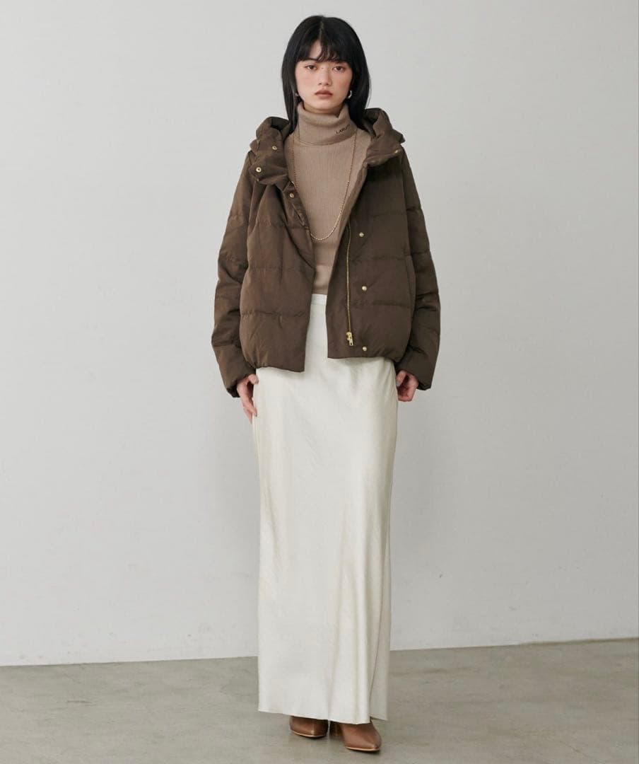 【新品】LARUTA ピーチスキンダウンフェザーコート ブラウン ラルータ