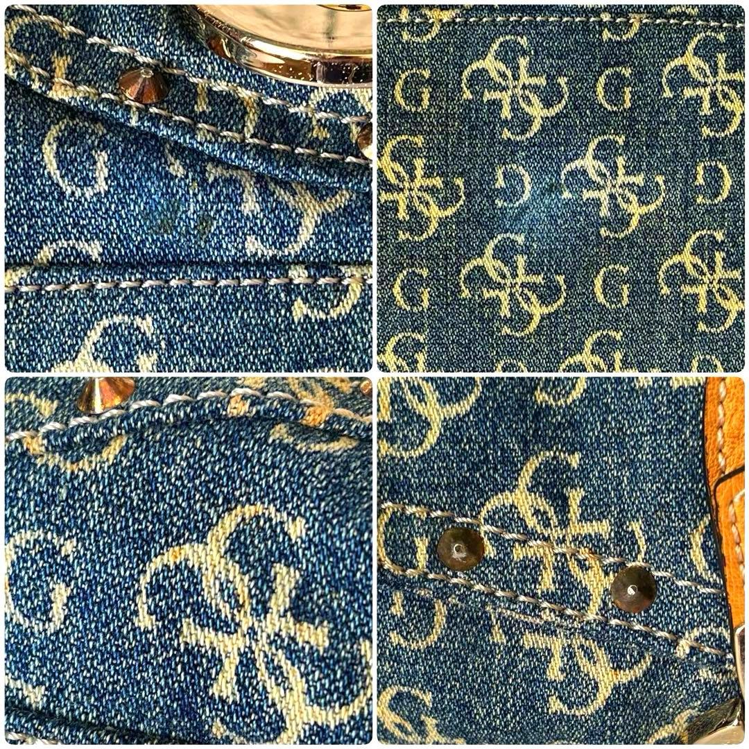 GUESS ゲス デニムハンドバッグ レザー ミニ ボストン コンビ レディース