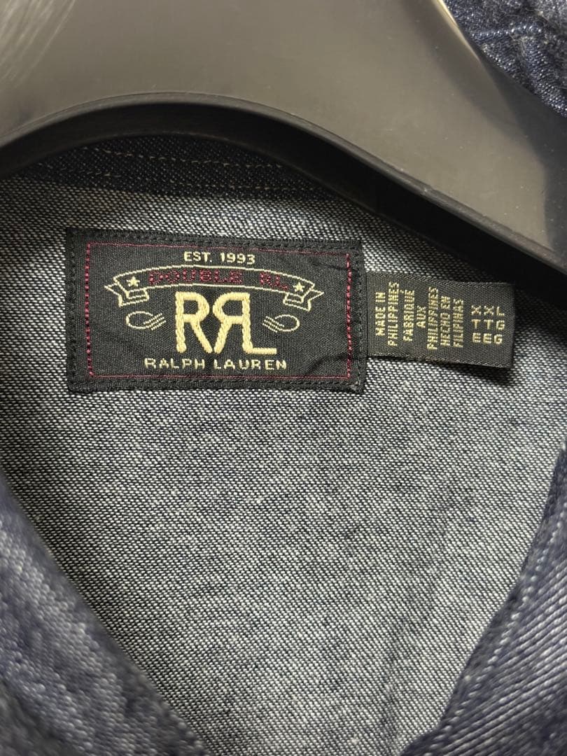 超美品 RRL ダークデニム 長袖シャツ XXL
