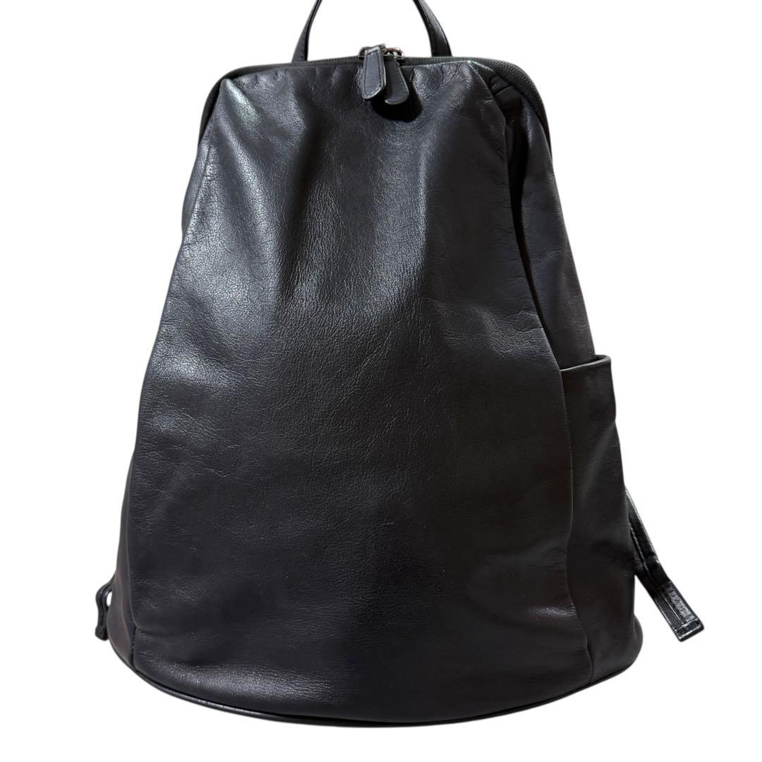 【A4収納可能 完売品】イアパピヨネ　レザースタンドリュック2　ブラック　黒色