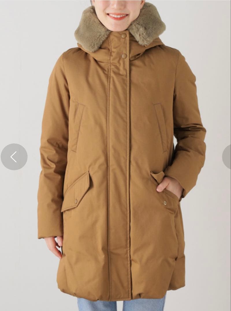WOOLRICH ウールリッチ ダウンジャケット ロングコートブラウン茶フード