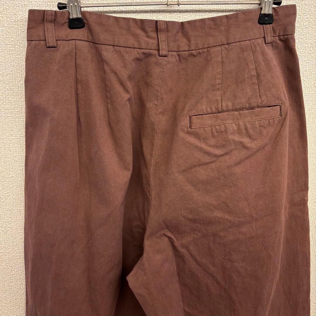 ＜6(ROKU)＞コットン チノ ワイド パンツ　ブラウン　34