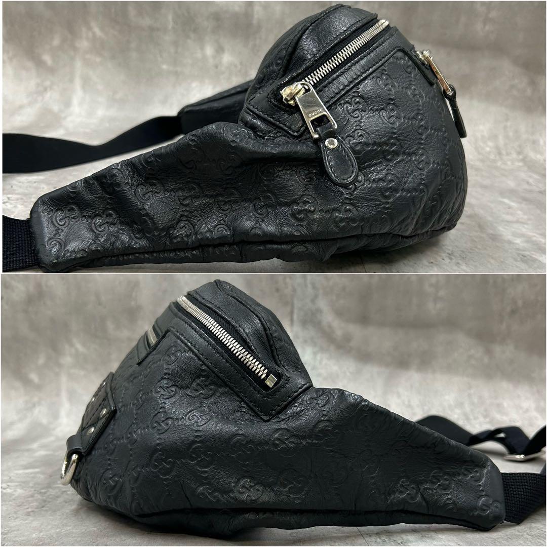 【美品】 グッチ ボディーバッグ 2way ショルダー GG シマ シェリー