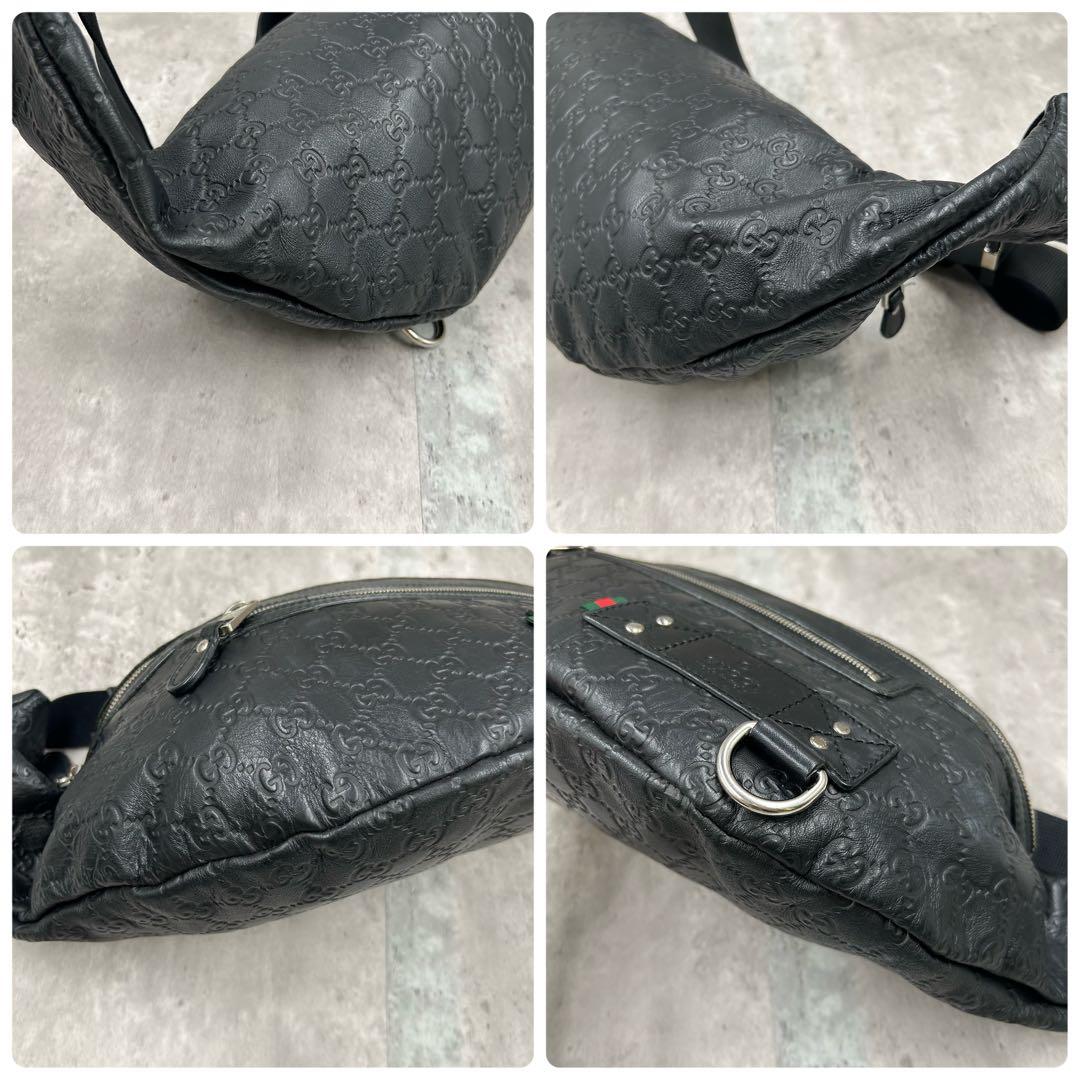 【美品】 グッチ ボディーバッグ 2way ショルダー GG シマ シェリー
