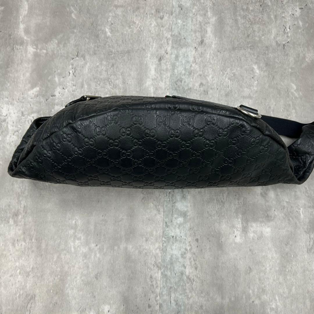 【美品】 グッチ ボディーバッグ 2way ショルダー GG シマ シェリー