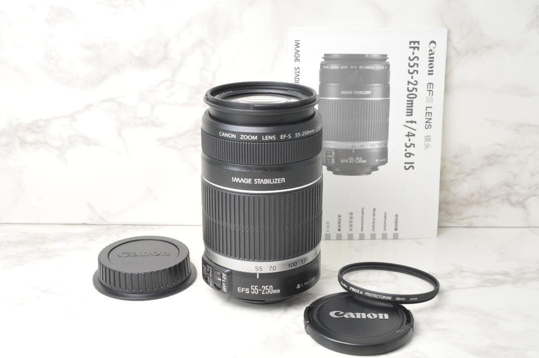 美品 Canon EF-S 55-250mm IS⭐️望遠レンズ 手ぶれ補正付き