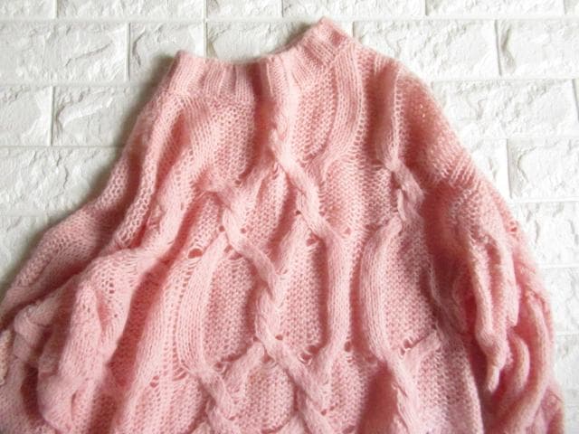トゥモローランド マカフィー 上質 春 透かしケーブル編み ニット ピンク
