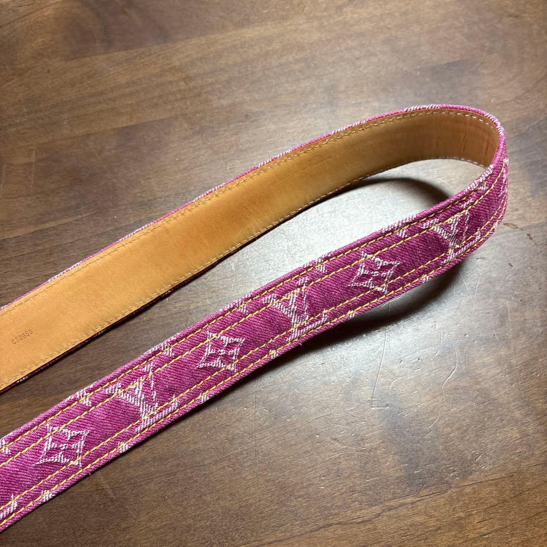 LOUIS VUITTON ルイ ヴィトン モノグラム デニム ベルト ピンク