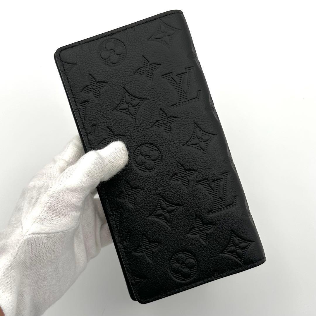 【新品同様】ルイヴィトン シャドウ ポルトフォイユ ブラザ 長財布 メンズ 黒