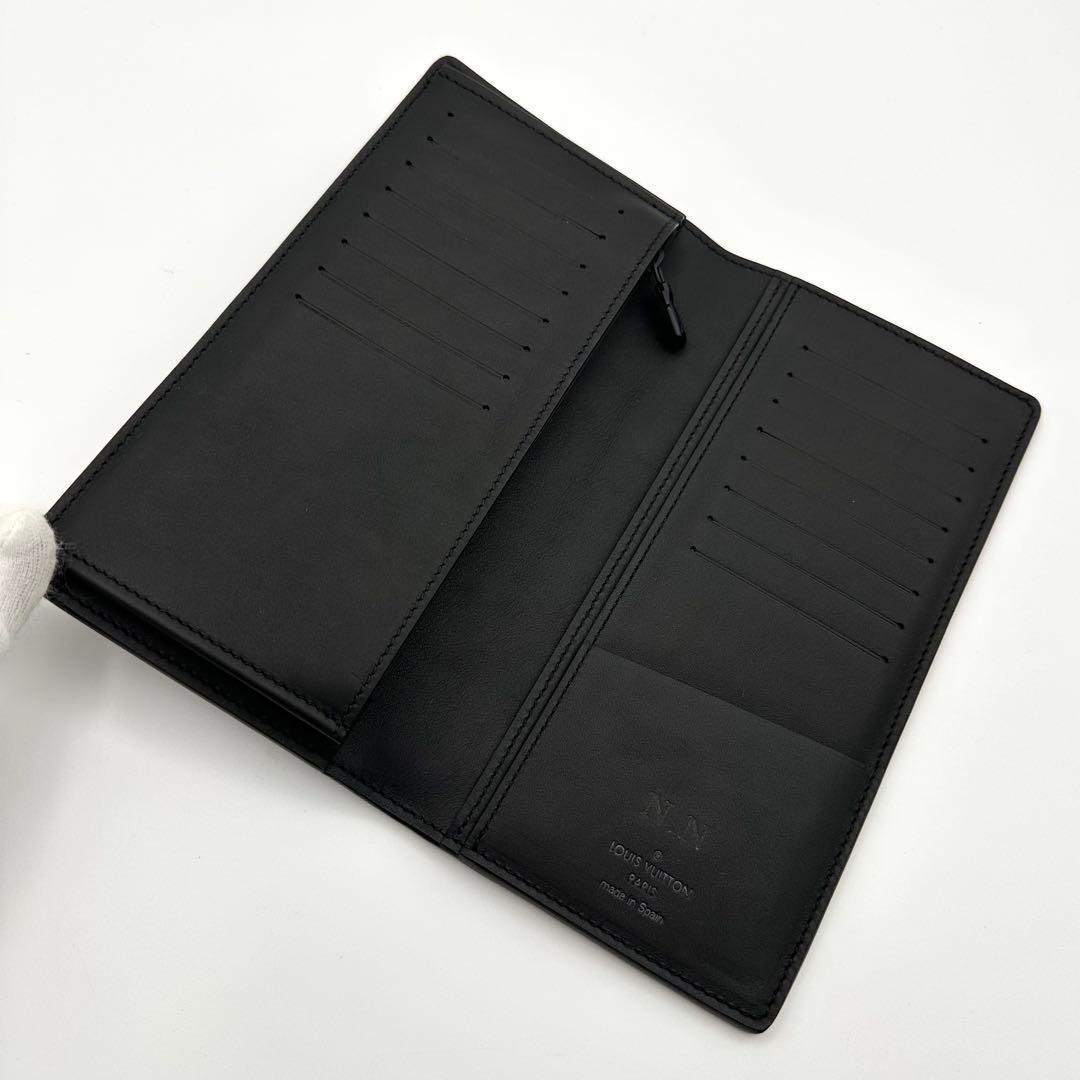 【新品同様】ルイヴィトン シャドウ ポルトフォイユ ブラザ 長財布 メンズ 黒