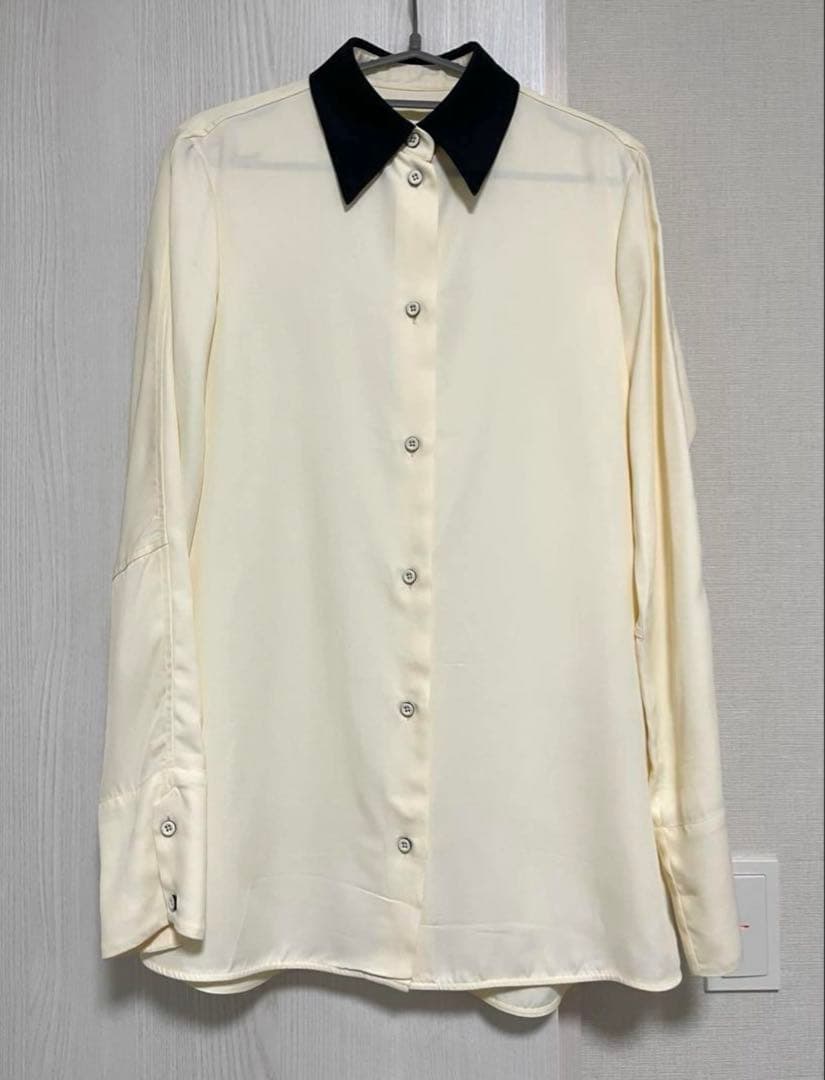 JIL SANDER 長袖シャツ アイボリー/ブラック