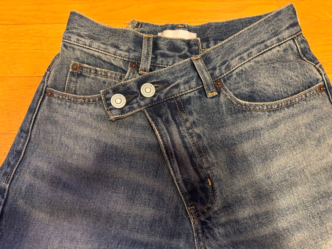 moussy CROSS WAIST WIDE STRAIGHT Sサイズ