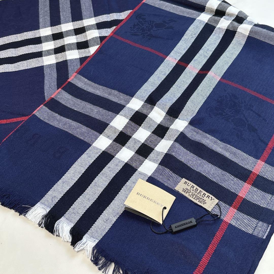 新品タグ付き♡バーバリーロンドン 大判ストール カシミヤ100% ノバチェック