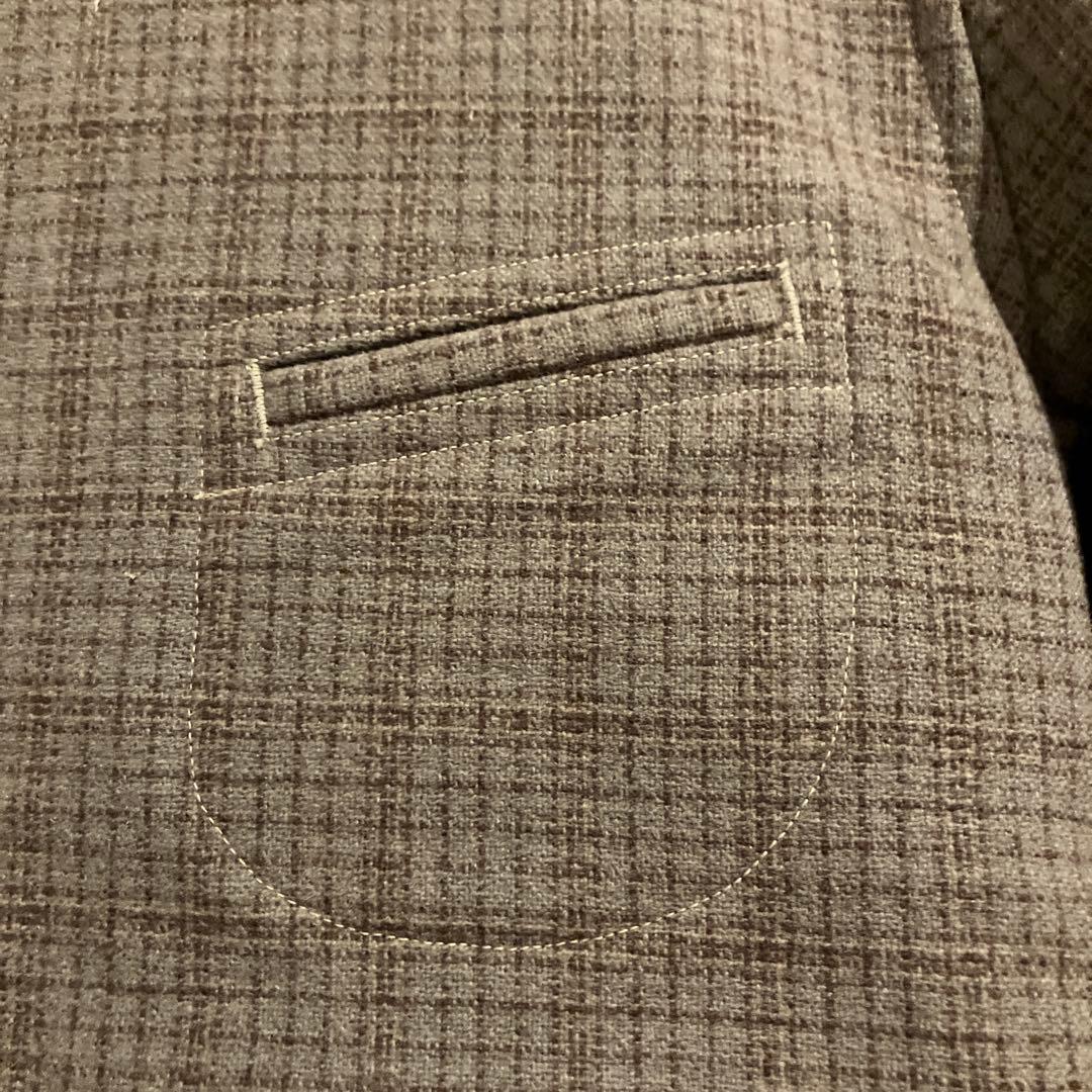 アットラスト ウールスポーツジャケット 42 チェック グレーパープル系