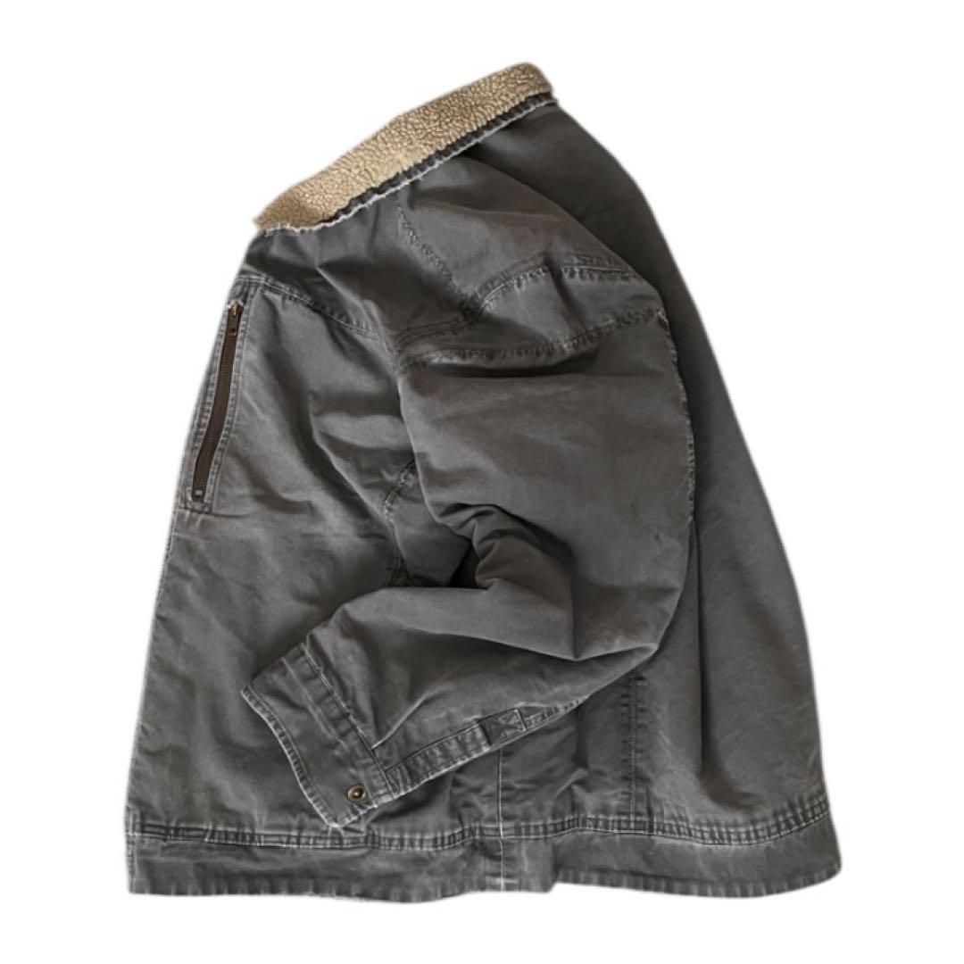 L.L.Bean襟ボア中綿ワークジャケット グレービッグサイズ フェード防寒古着