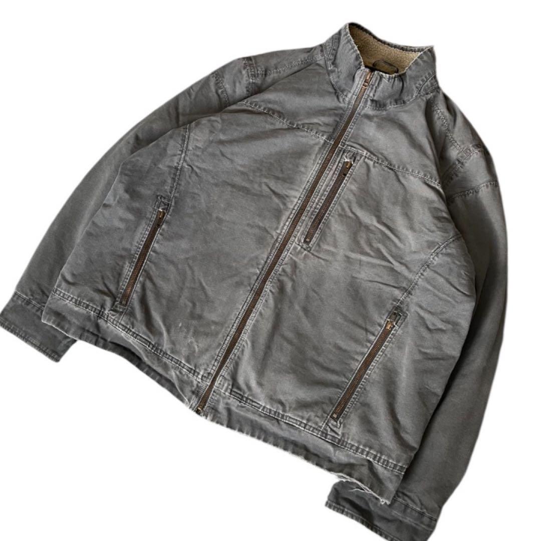 L.L.Bean襟ボア中綿ワークジャケット グレービッグサイズ フェード防寒古着