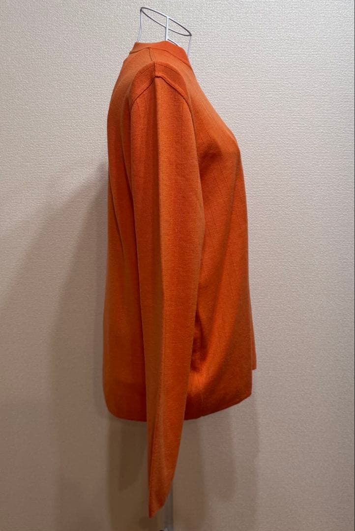 HERMES Hロゴ ニット Mサイズ メリノウール オレンジ イタリア製