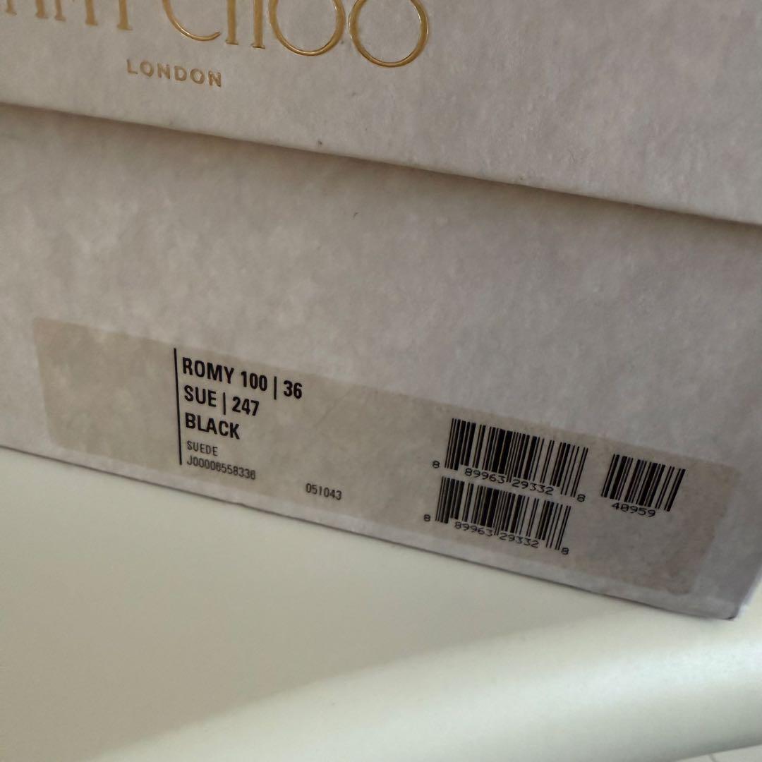 JIMMY CHOO ブラックスエード ハイヒール 36