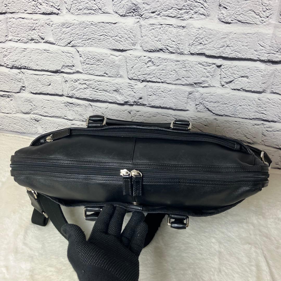 コーチ✨オールレザー 本革 エンボス A4 2way ビジネスバッグ 黒