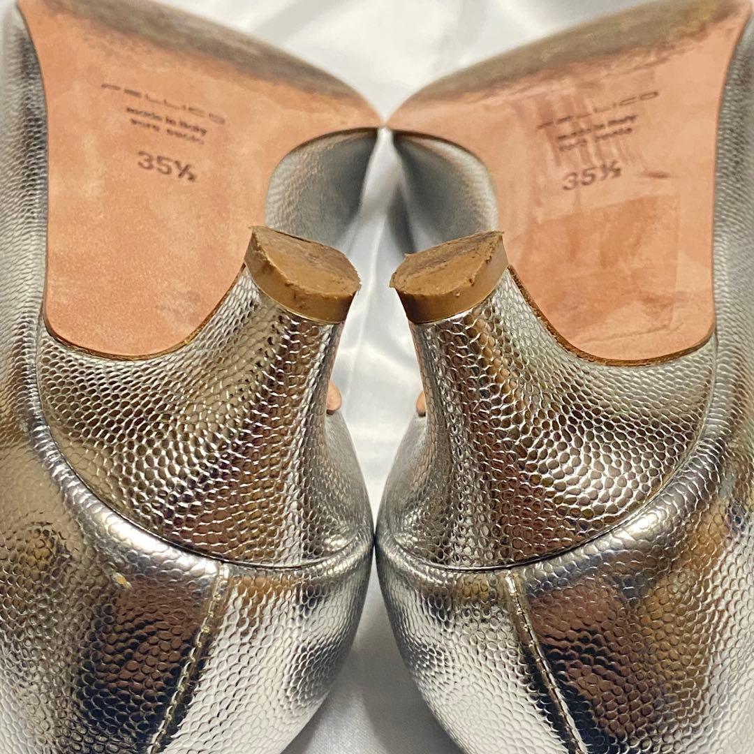 PELLICO ペリーコ　25.5 アネッリ シルバー パンプス ポインテッド