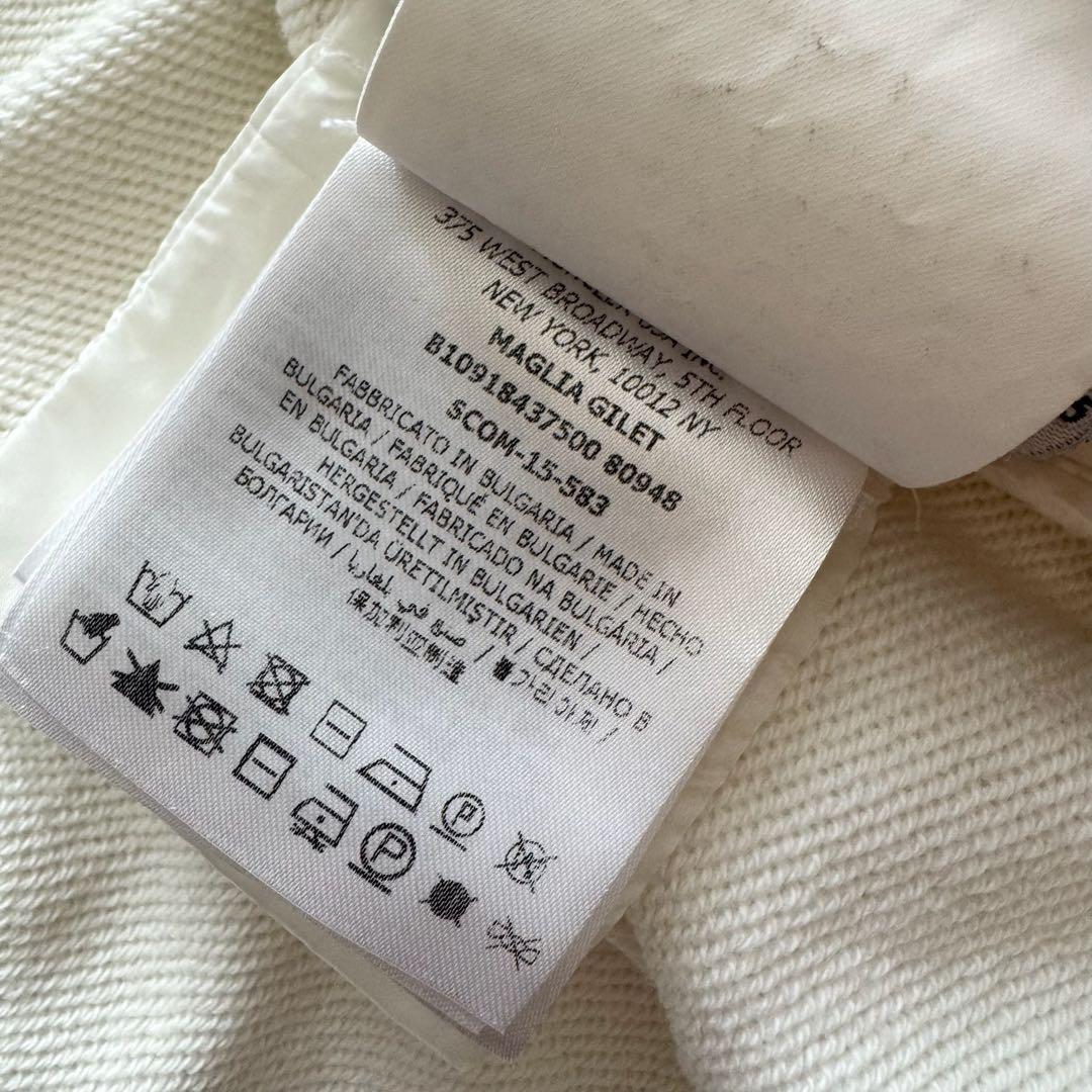 モンクレール　ダウンベスト　MAGLIA　ロゴワッペン　白　S　ニット切替