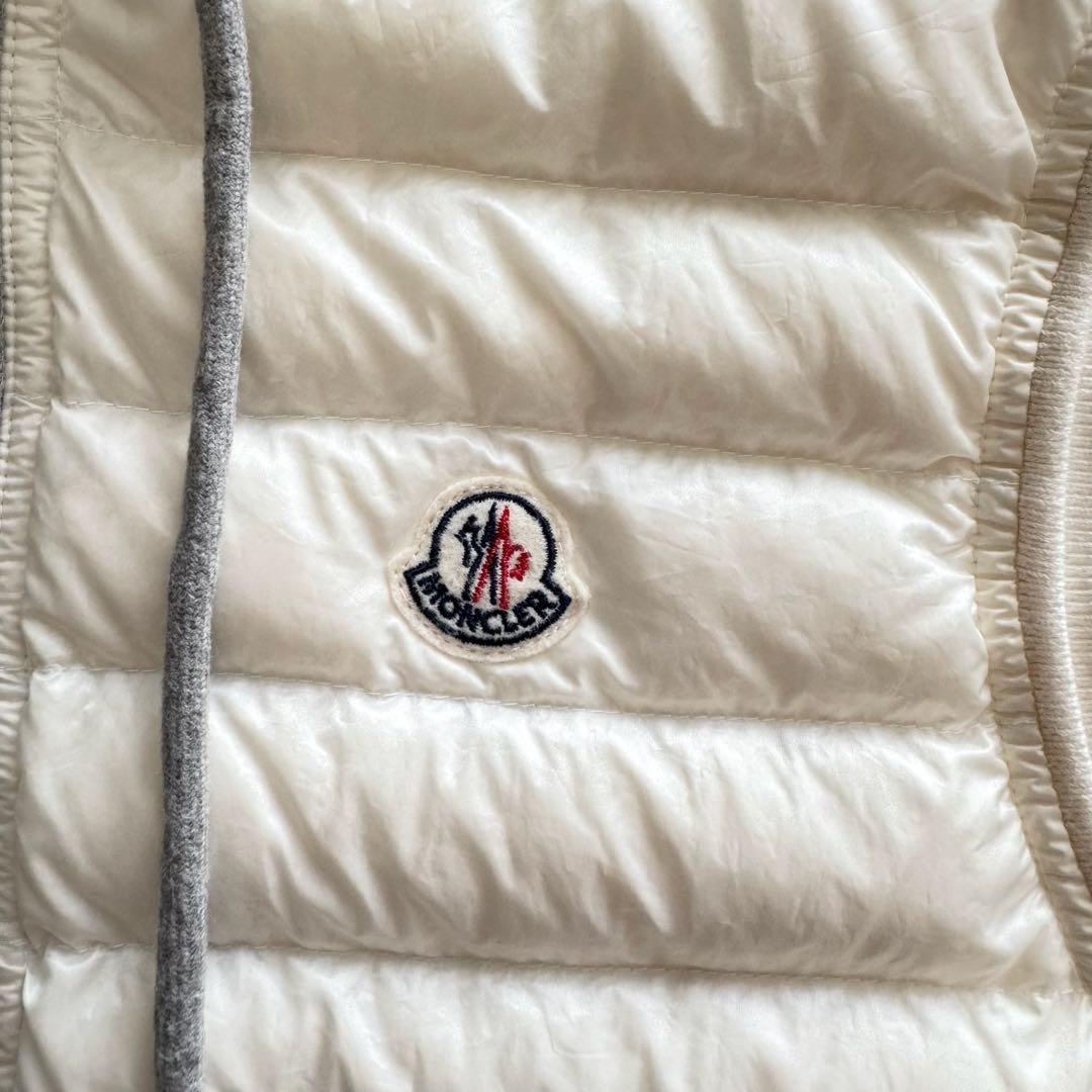モンクレール　ダウンベスト　MAGLIA　ロゴワッペン　白　S　ニット切替