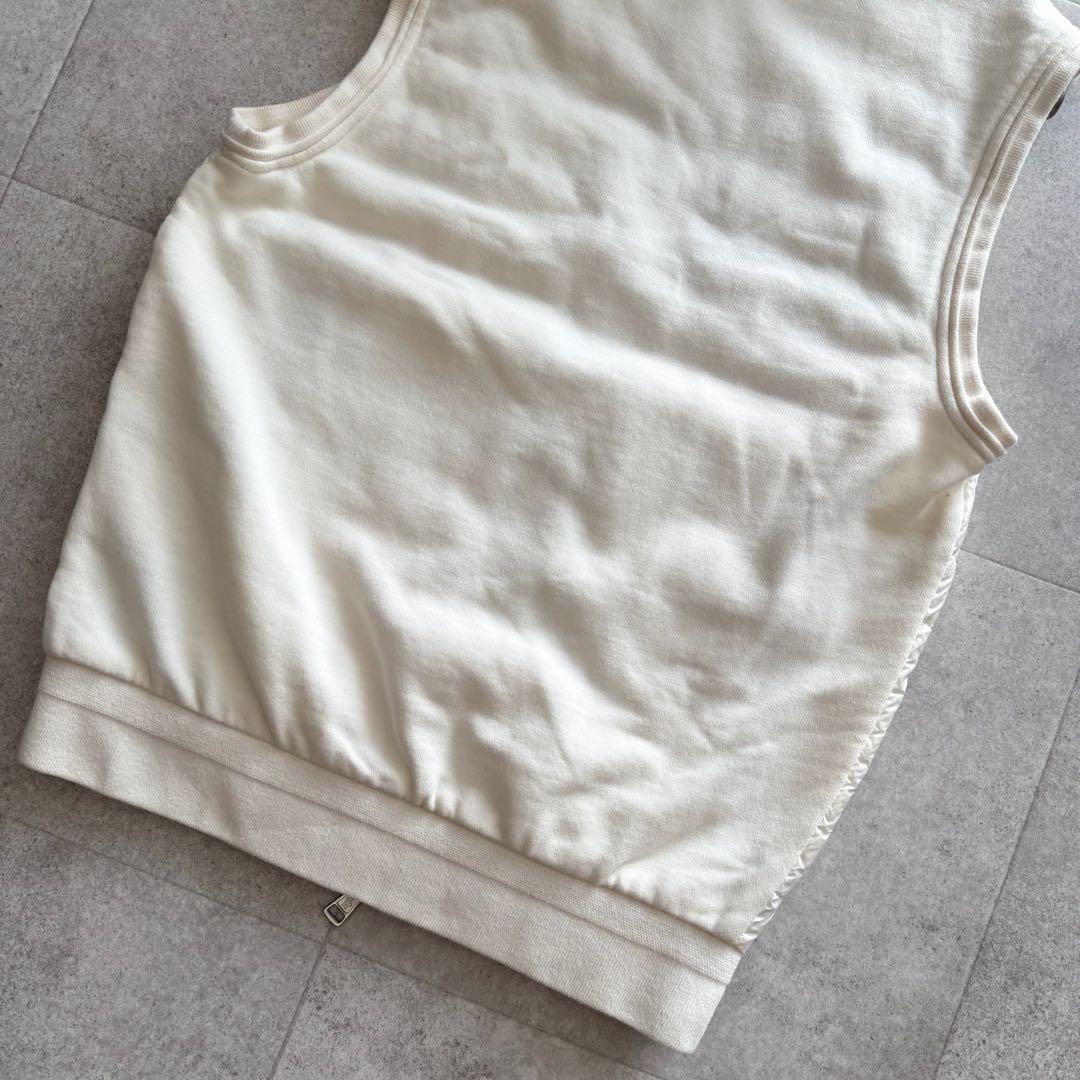 モンクレール　ダウンベスト　MAGLIA　ロゴワッペン　白　S　ニット切替