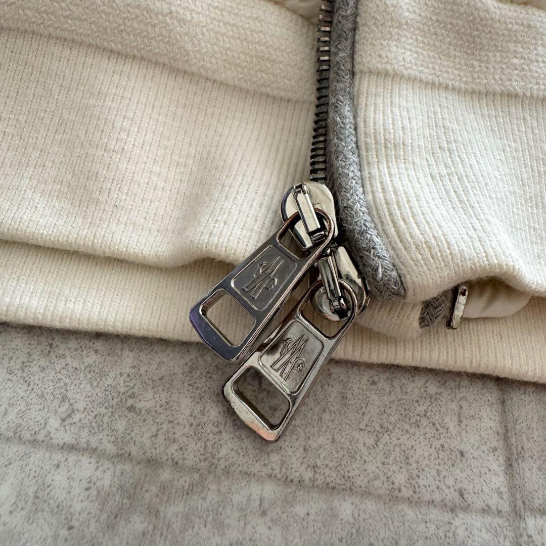 モンクレール　ダウンベスト　MAGLIA　ロゴワッペン　白　S　ニット切替