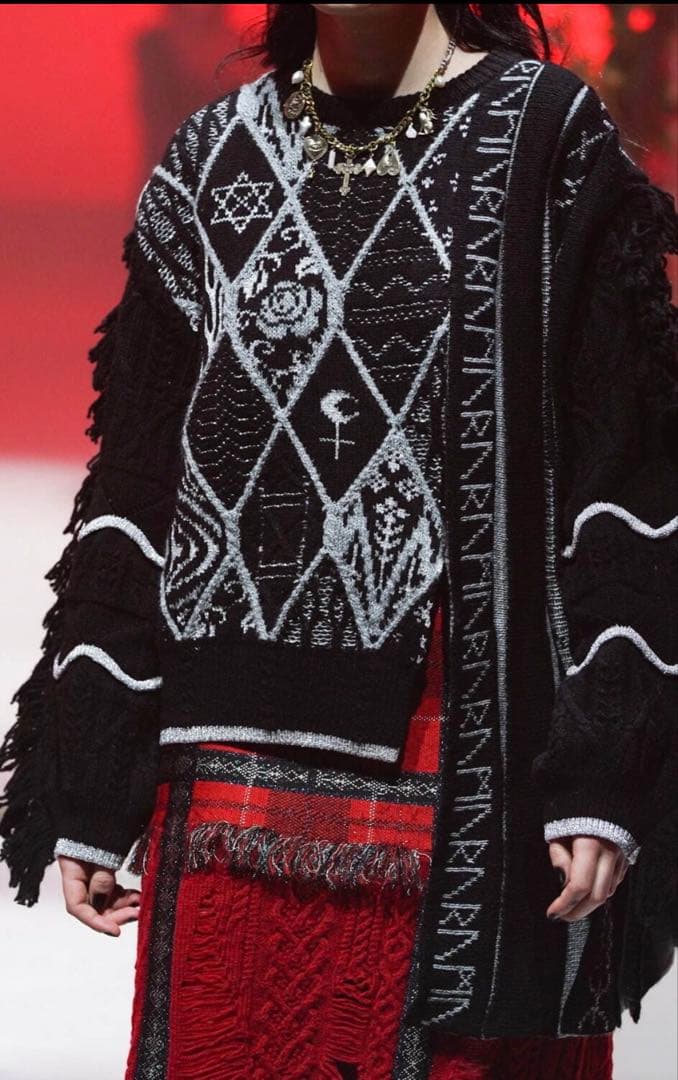 rurumu: 縷縷夢兎　　mix motif pleats knit PO