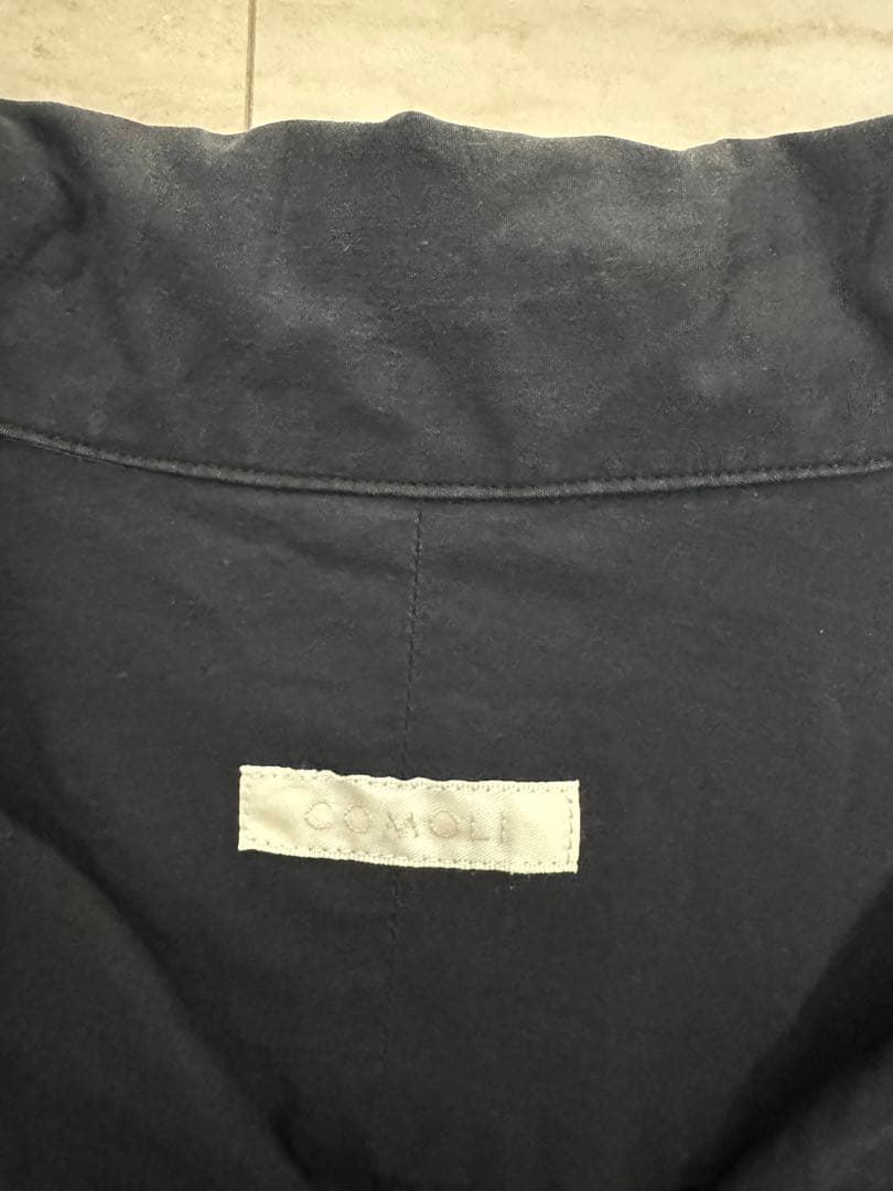 COMOLI コモリ ベタシャン半袖オープンカラーシャツ サイズ2 ネイビー