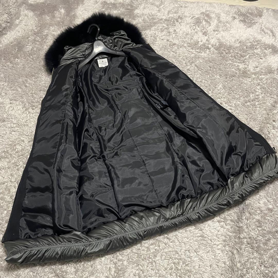 ランバンオンブルー ロングダウンコート フォックスファーフード Mサイズ　38