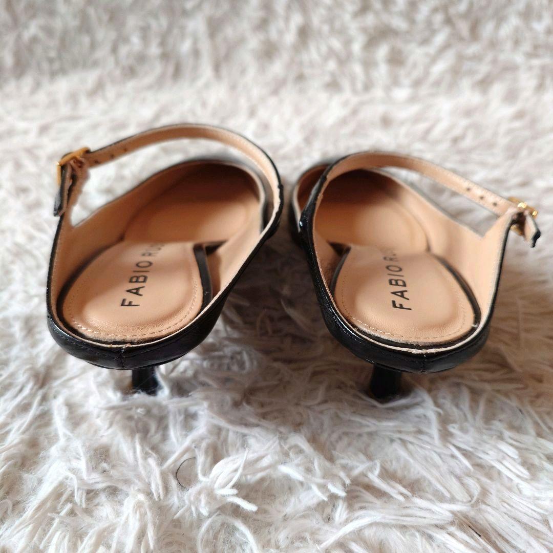 新品　ファビオルスコーニ　レザー　ストラップミュール　ポインテッドトゥ　箱付き