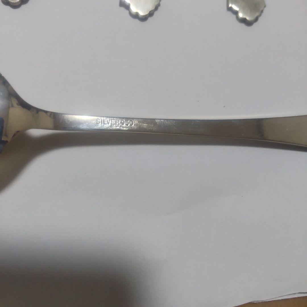 シルバー950装飾スプーン 6本セット