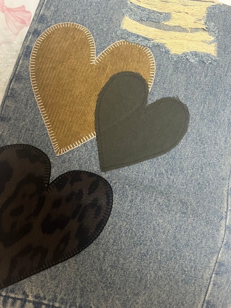 K*A様 新品タグ付き♡ ダーリッチ ランダムハートパッチワークデニムパンツ S