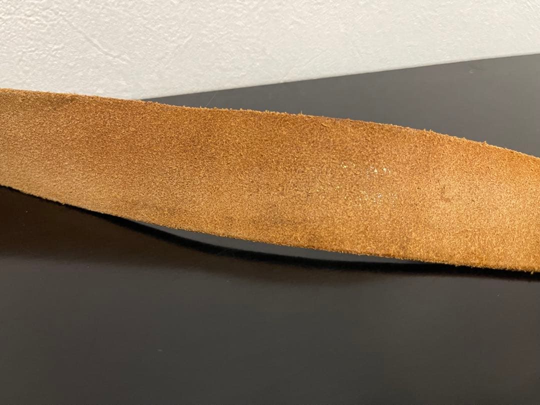 A BATHING APE BAバックル レザーベルト L ベージュ ブラウン