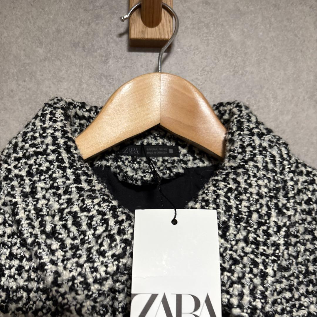 ZARA ザラ ポケット付きテクスチャードシャツジャケット L