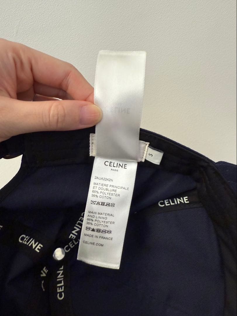 CELINE セリーヌ Cロゴ キャップ Sサイズ ネイビー美品