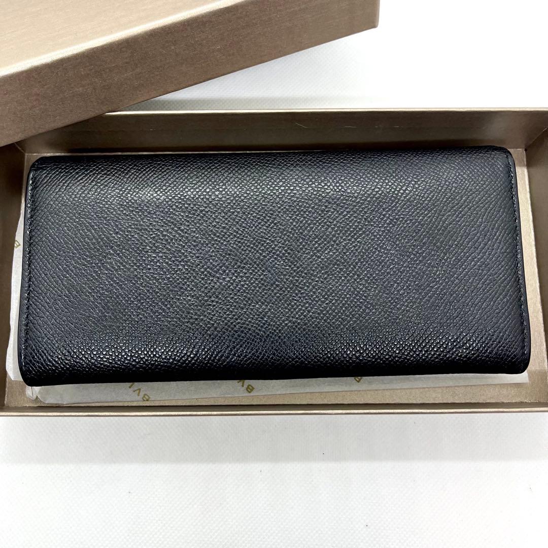 極美品/箱付き✨ブルガリ ロゴクリップ 二つ折り 長財布 サークルロゴ ブラック