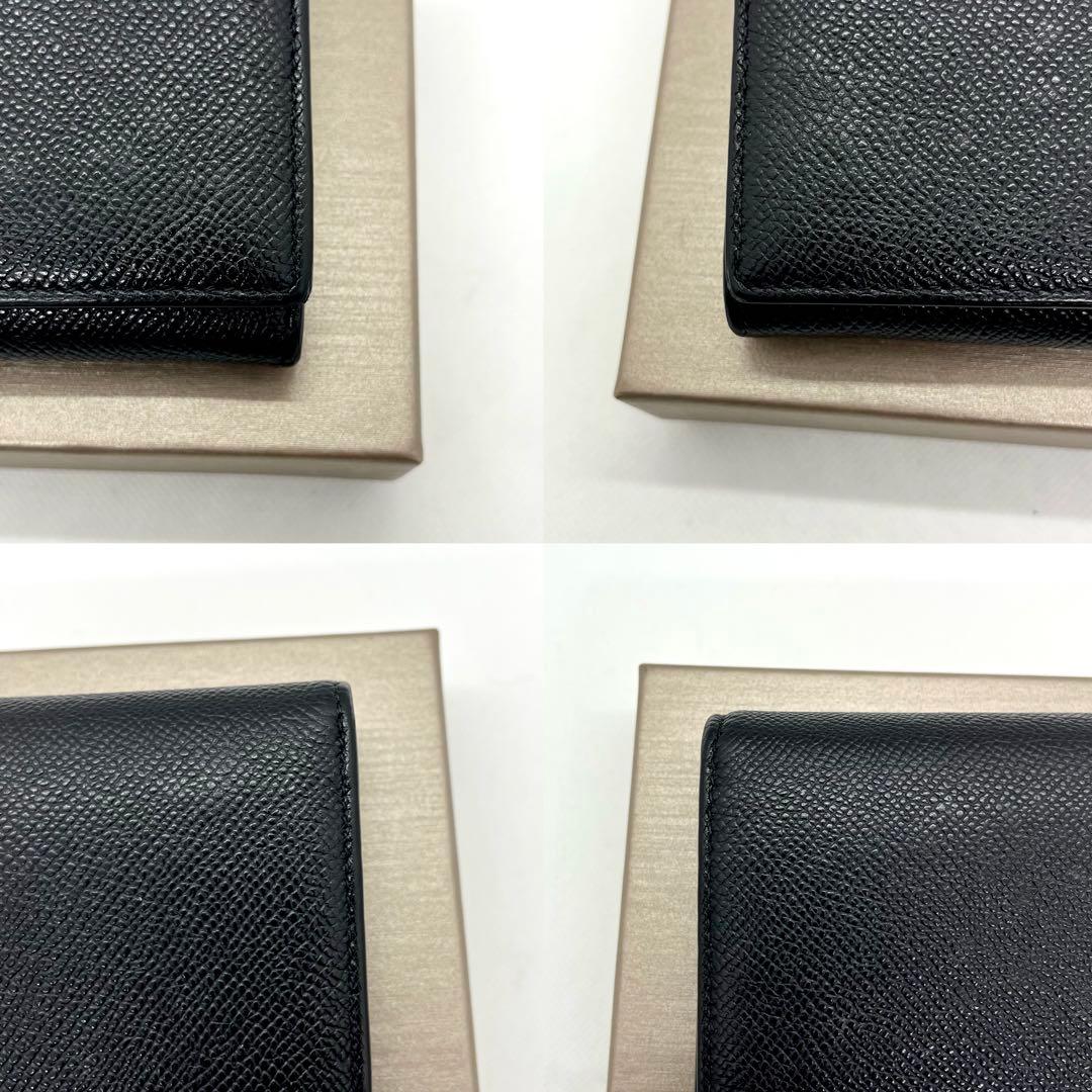 極美品/箱付き✨ブルガリ ロゴクリップ 二つ折り 長財布 サークルロゴ ブラック