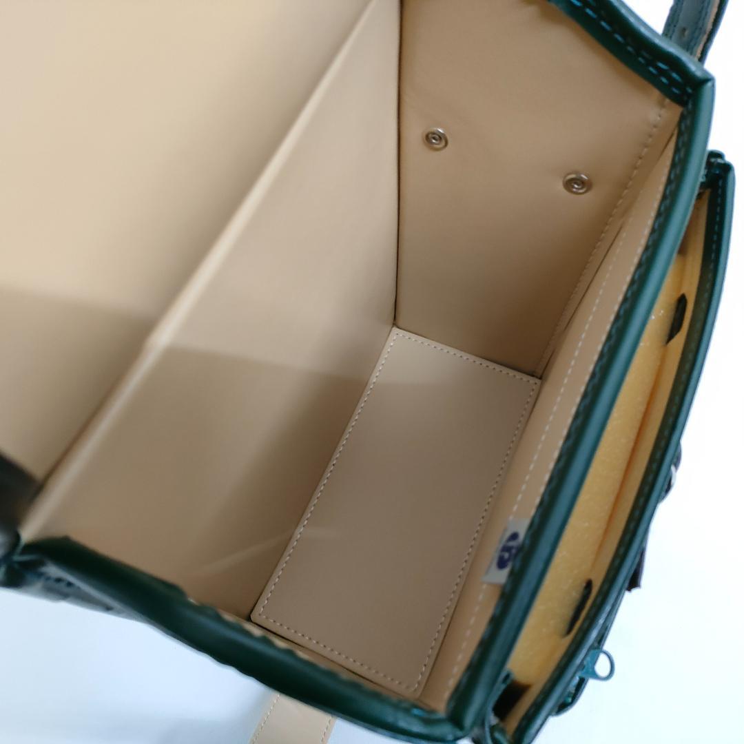 【未使用品】トヤマかばん店 牛革ボルサ ランドセル 茶/グリーン/ベージュ