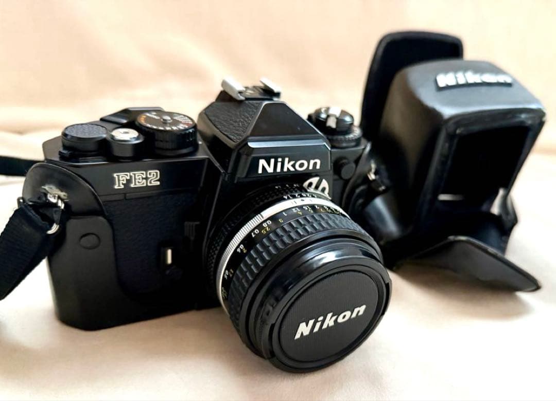 【Nikon】ニコンFE2 一眼レフカメラ/カバー・ケース付き