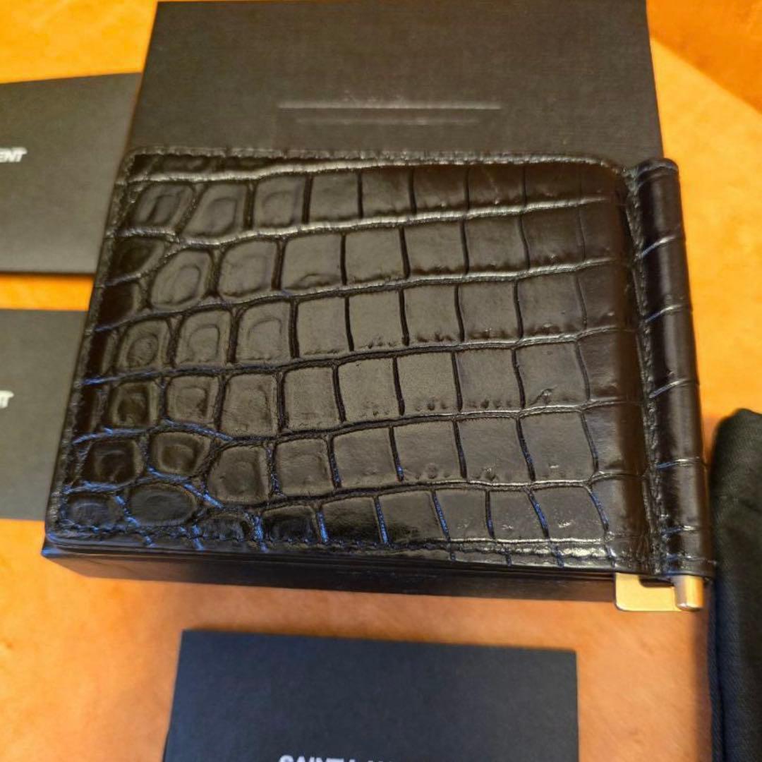 SAINT LAURENT クロコダイル マネークリップ