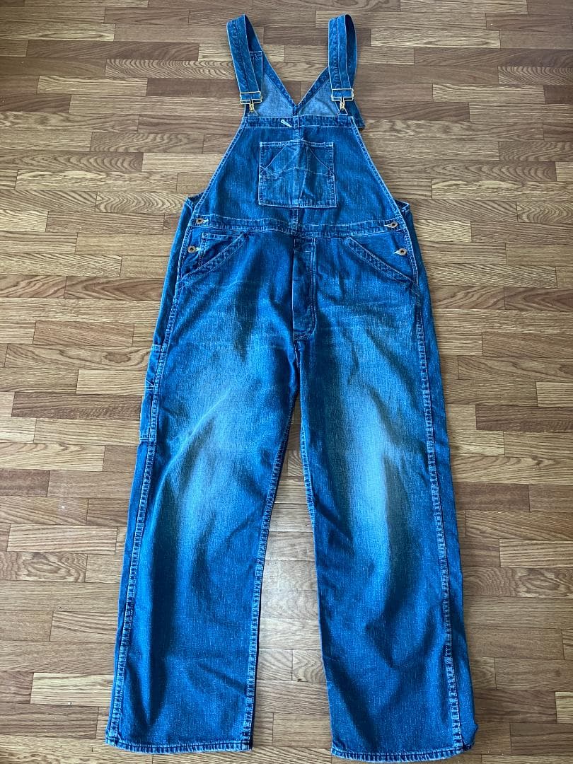 TCBジーンズデニム オーバーオール34インチ①