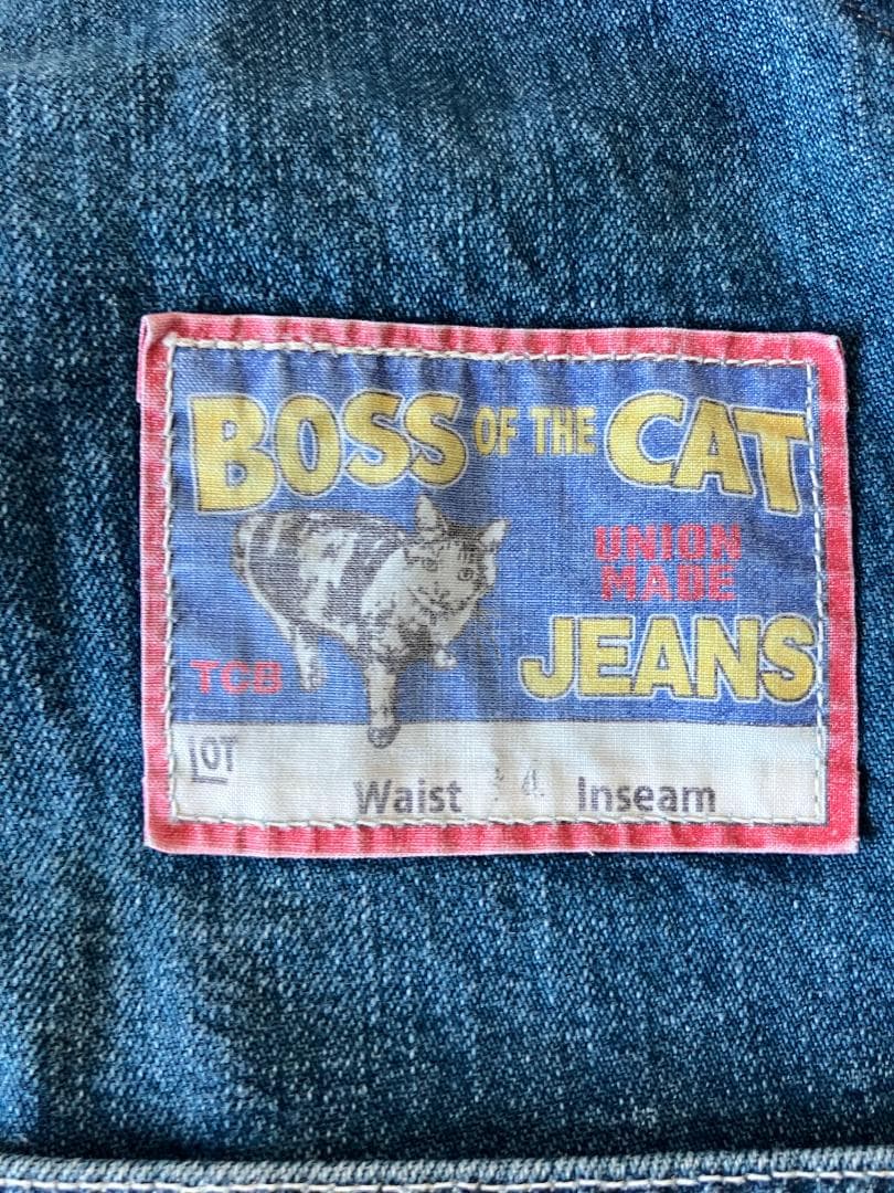 TCBジーンズデニム オーバーオール34インチ①