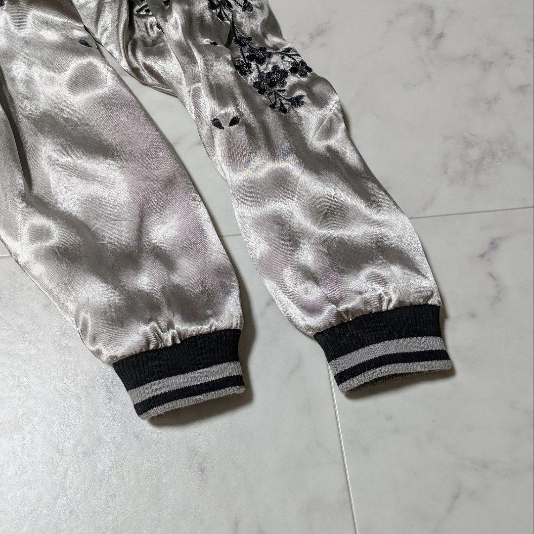 【美品】絡繰魂 粋 満月に狼 咆哮 リバーシブル スカジャン レーヨン L